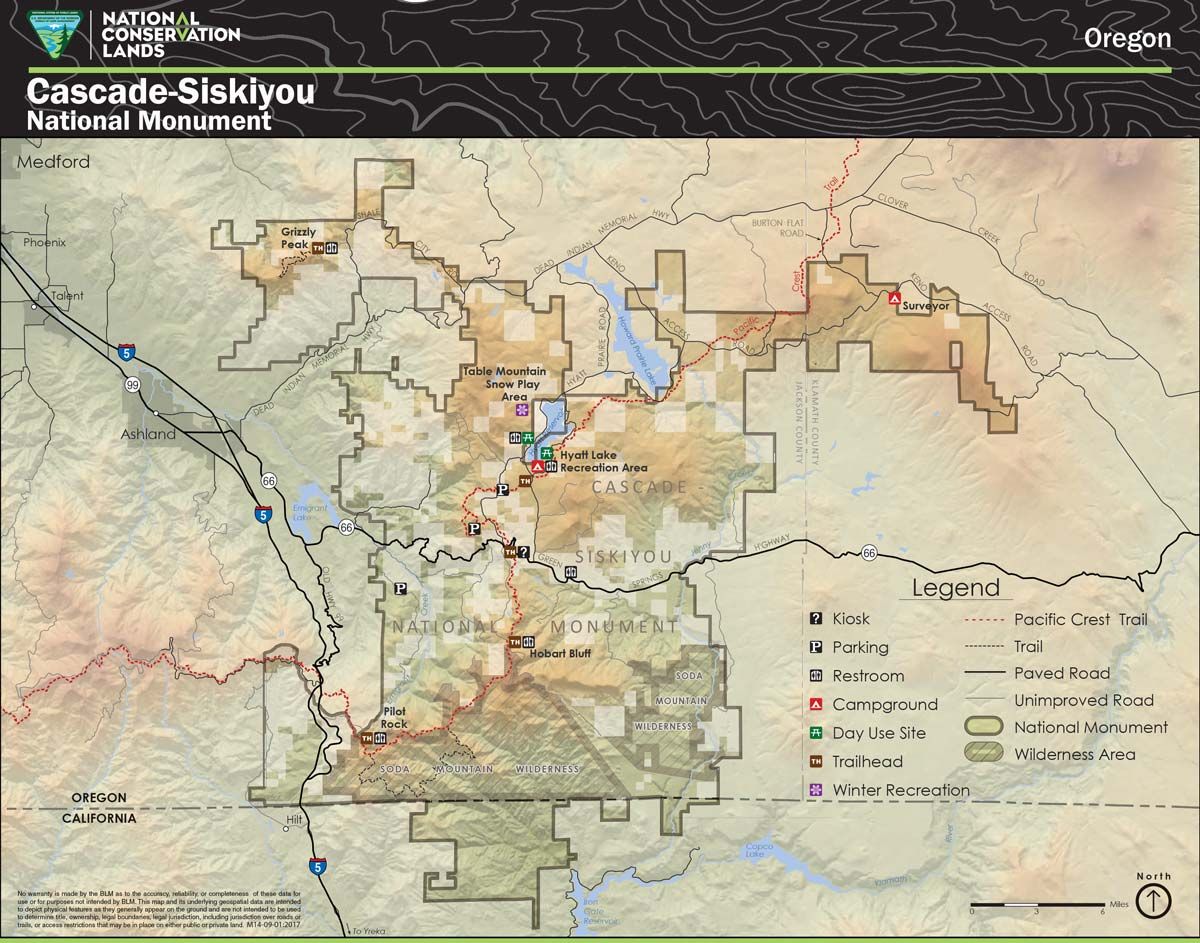 Cascade-Siskiyou National Monument Map